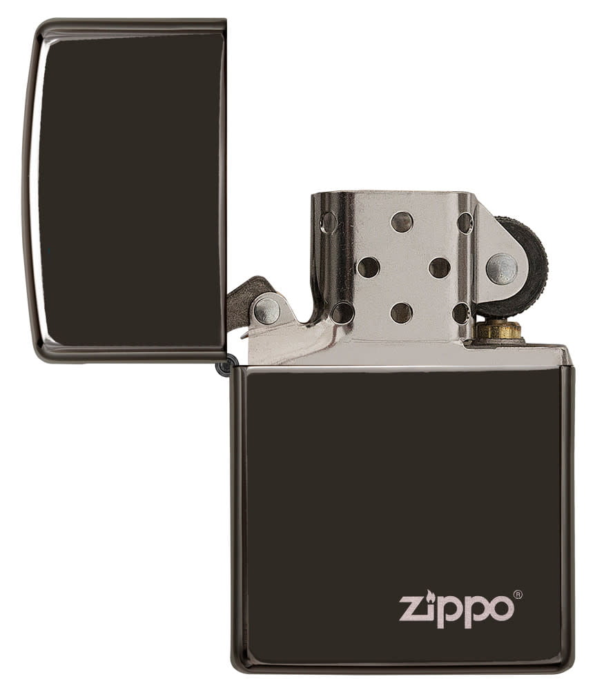 Classic High Polish Black Zippo Logo 24756ZL